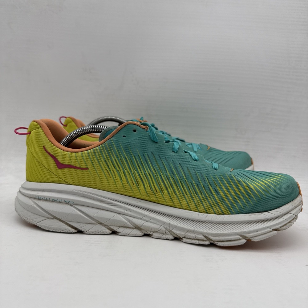 Hoka One One Rincon 3 Mens 11.5D Shoes Green Yellow Running Sneaker 1119395 CEPR - Picture 2 of 16
